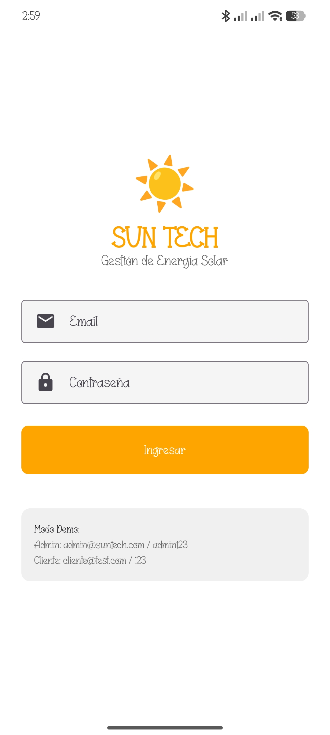 Sun Tech App móvil